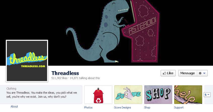 Threadless Facebook Page